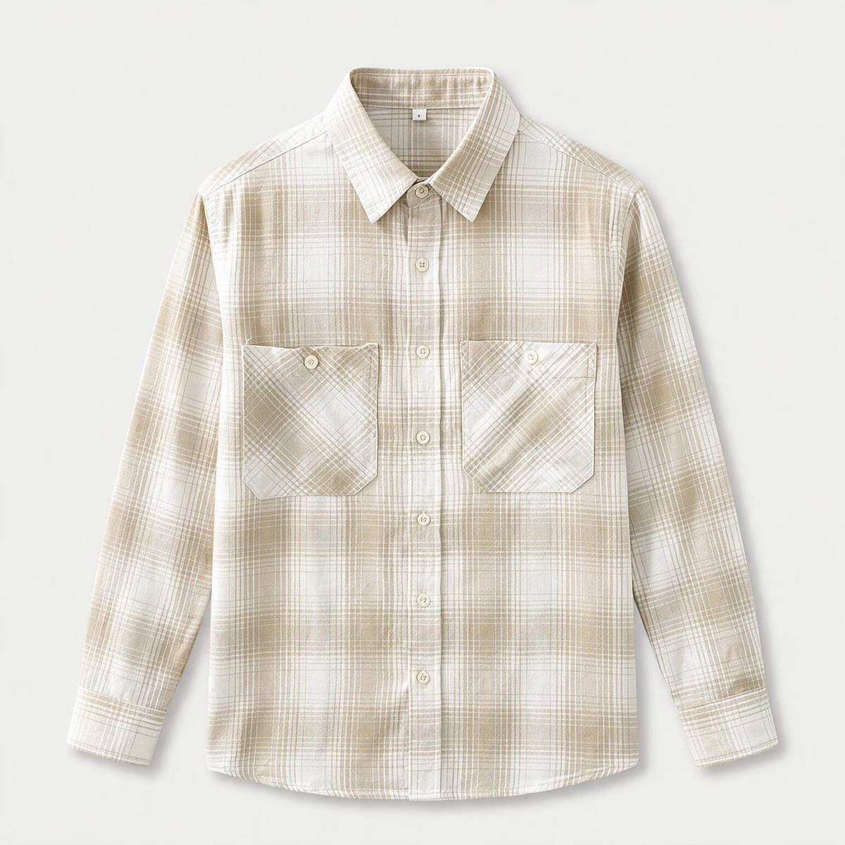 Silas Plaid Shirt — men's soft brushed cotton plaid button-up with chest pockets