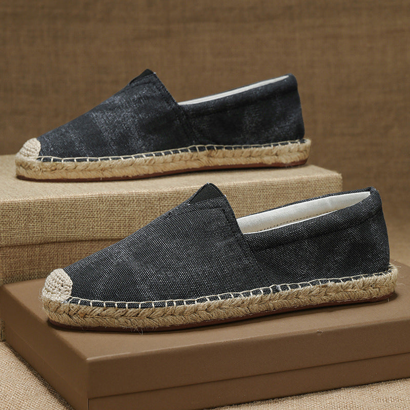 Federico Espadrilles in Black — soft cotton canvas slip-on