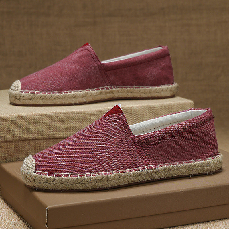 Federico Espadrilles in Burgundy — soft cotton canvas slip-on