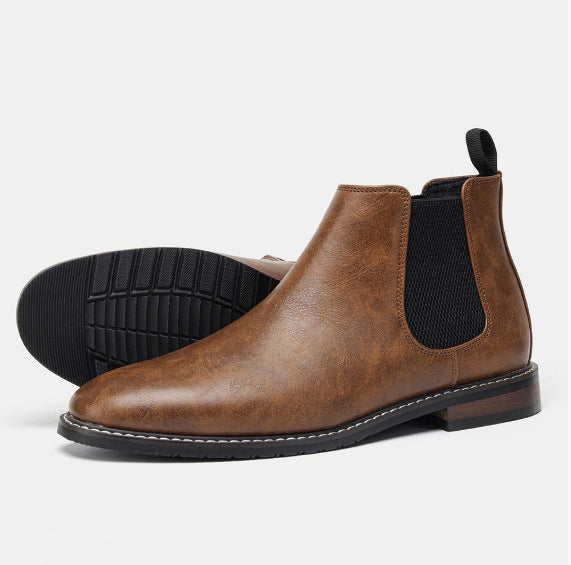 Lorenzo Chelsea Boots in Black — men's leather Chelsea boots with elastic side panel