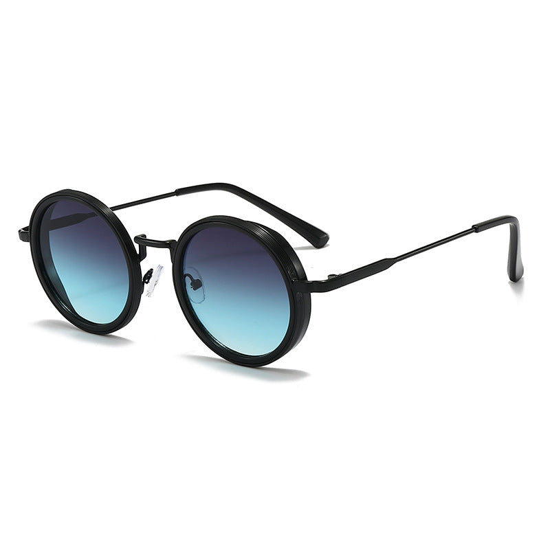 Bowie Retro Sunglasses in Teal — round polarized UV400 sunglasses