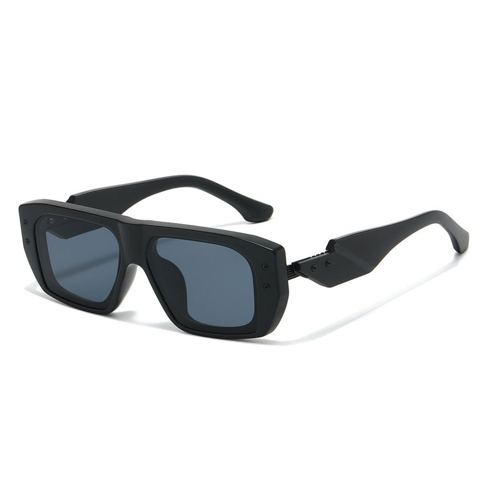 Onyx Square Sunglasses in Black — bold flat-top UV400 sunglasses