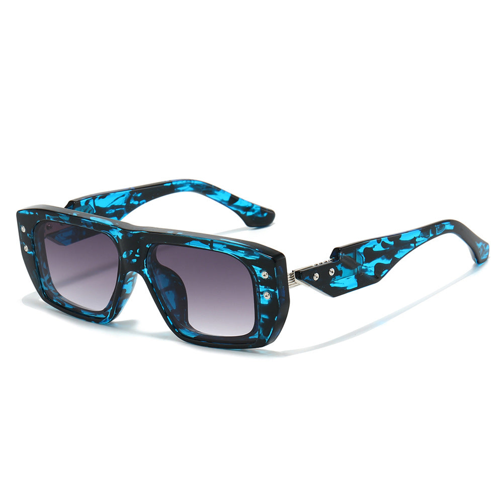 Onyx Square Sunglasses in Blue — bold flat-top UV400 sunglasses