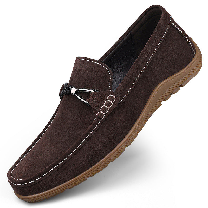 Barrett Suede Moccasins in Dark Brown — cloud-soft suede slip-on loafers