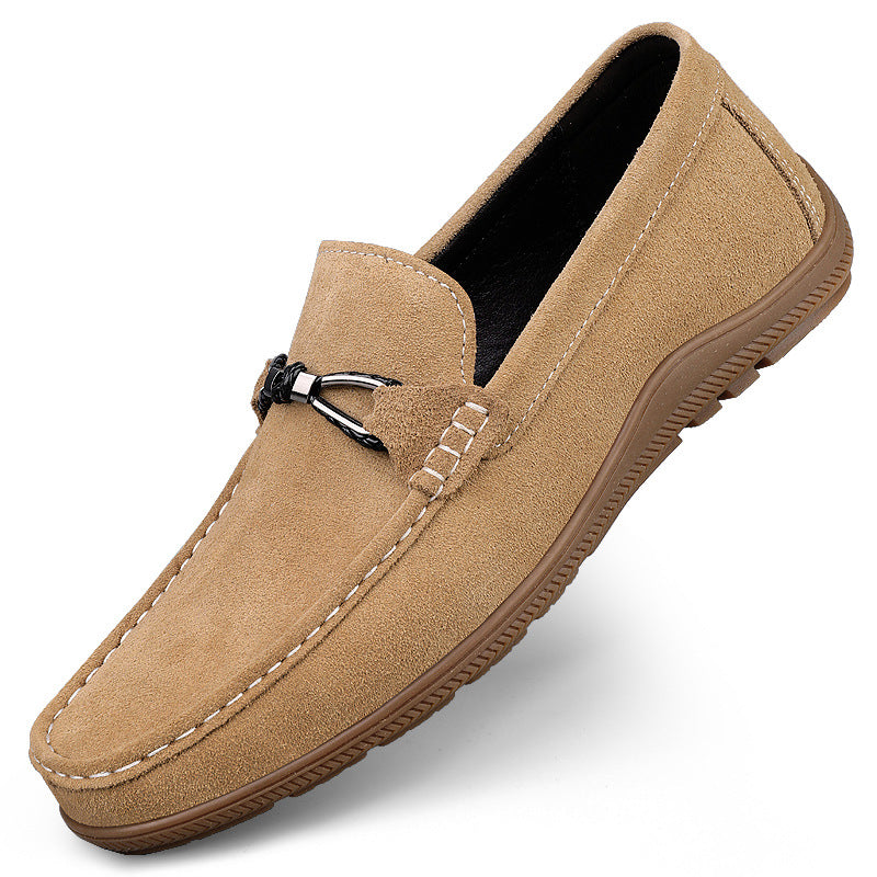 Barrett Suede Moccasins in Khaki — cloud-soft suede slip-on loafers
