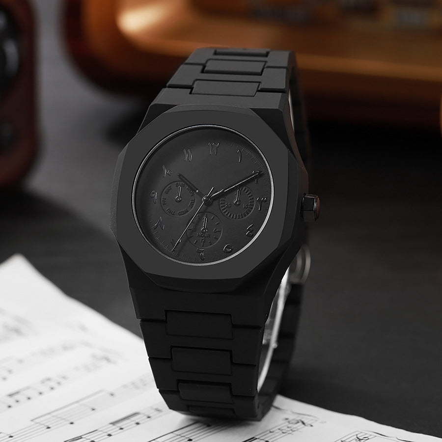 Bond Midnight Watch in Black — matte octagonal sport watch