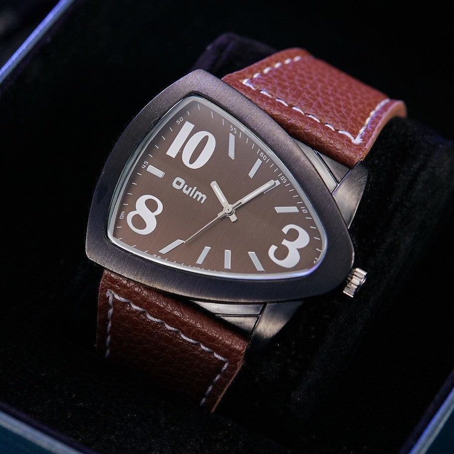 Aldo Shield Watch in Brown — men's shield-case statement watch, presentation view