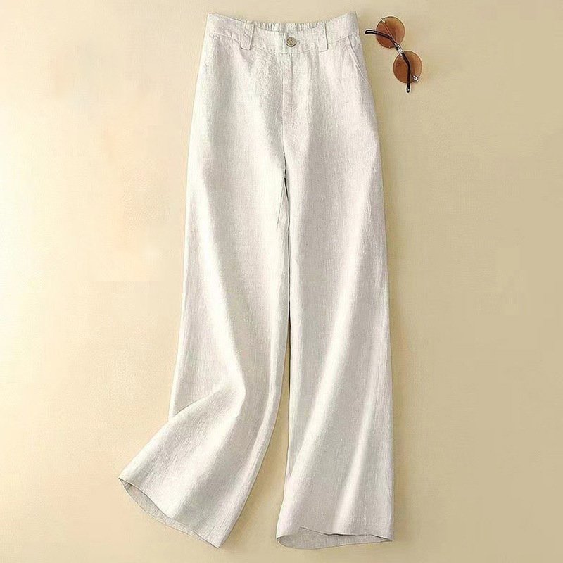 Amara Linen Trousers in Beige